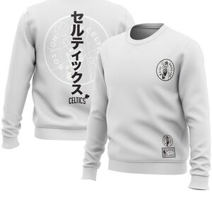 Mitchell & Ness White Boston Celtics Crewneck Sweatshirt